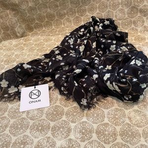 Black floral scarf